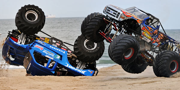 Bigfoot - Dan Runte - Steve Sims - Stone Crusher - Monsters On The Beach 2012